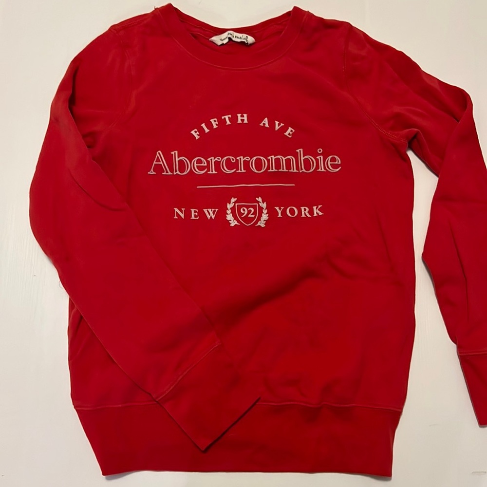 A&F red crewneck sweatshirt